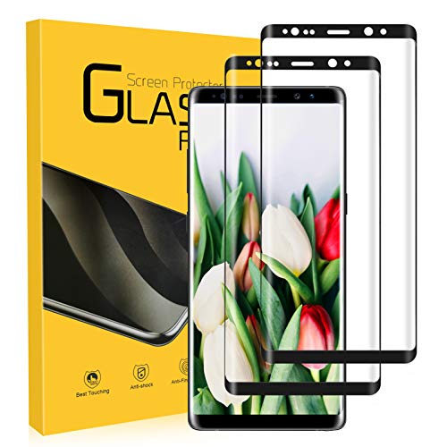 UTEAMY Protector de Pantalla para Samsung Galaxy Note 8 Cristal Templado, 2 Pack, 3D Redondeado Galaxy Note 8 Película Protectora, dureza 9H,Antiarañazos, Antiaceite, Antiburbujas