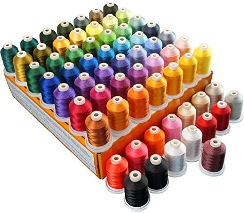 New brothread 64 Spools 1000M (1100Y) Polyester Embroidery Machine Thread Kit for Professional Embroiderer and Beginner