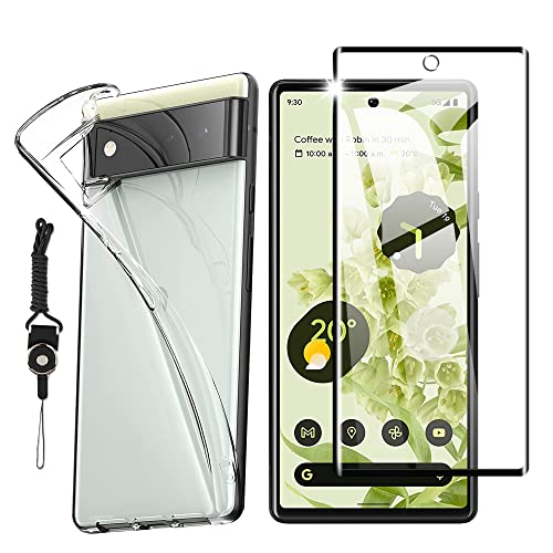 【Google Pixel 7 Pro 用の ガラスフィルム + Google Pixel 7 Pro ケース クリア】 日本製素材旭硝子製 Pixel 7 Pro 強化ガラス 指紋認証対応 ピクセル7 Pro ガラスフィルム 旭硝子素材9H硬度 液晶保護フィルム + ケース クリア 全透明 カバー TPU 耐衝撃 柔らかい すり傷防 Google Pixel 7 Pro