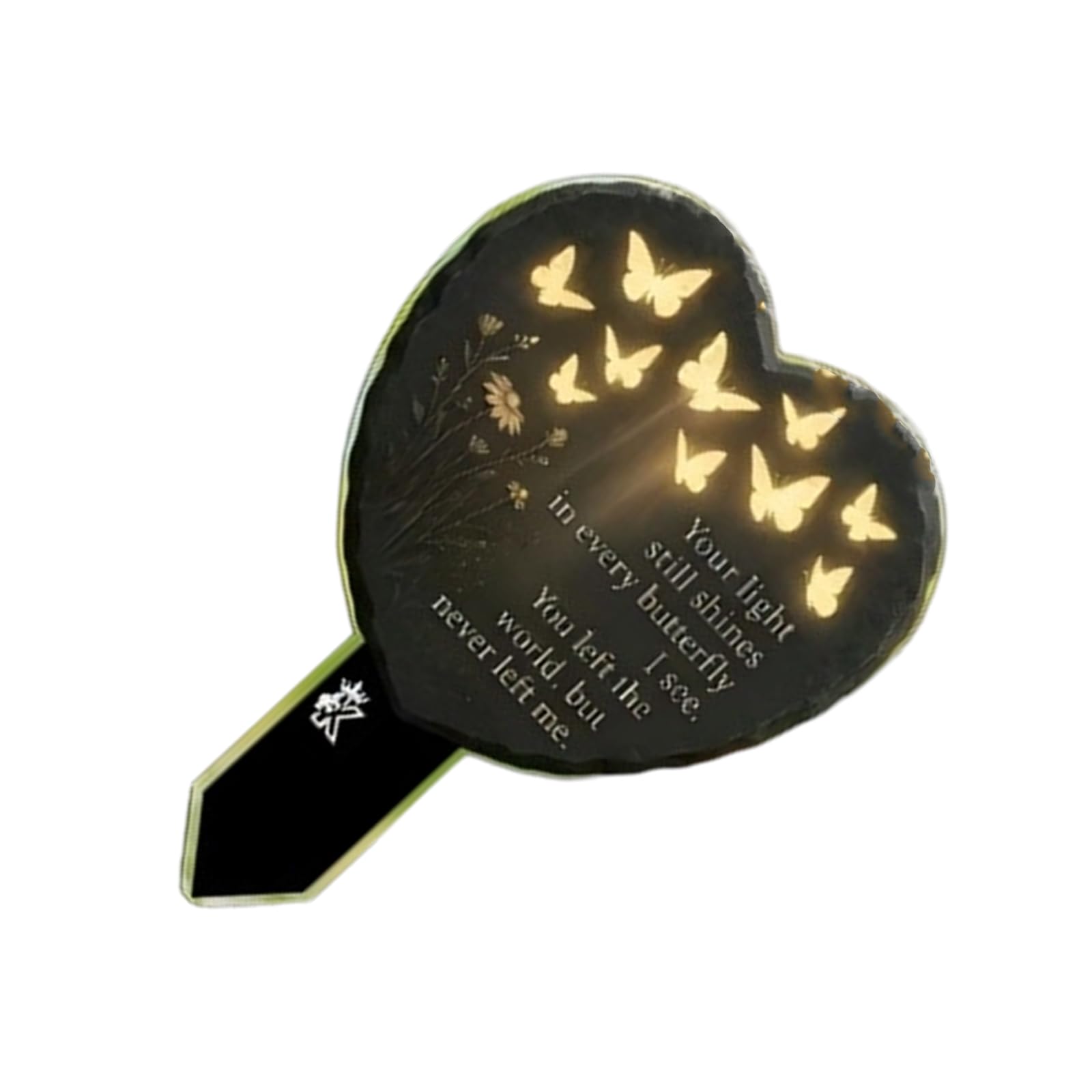 Memorial Grave Markers for Cemetery Heart Plaques Stake Sympathy Grave Decorations for Cemetery Outdoor Yard Heart Plaques Stake