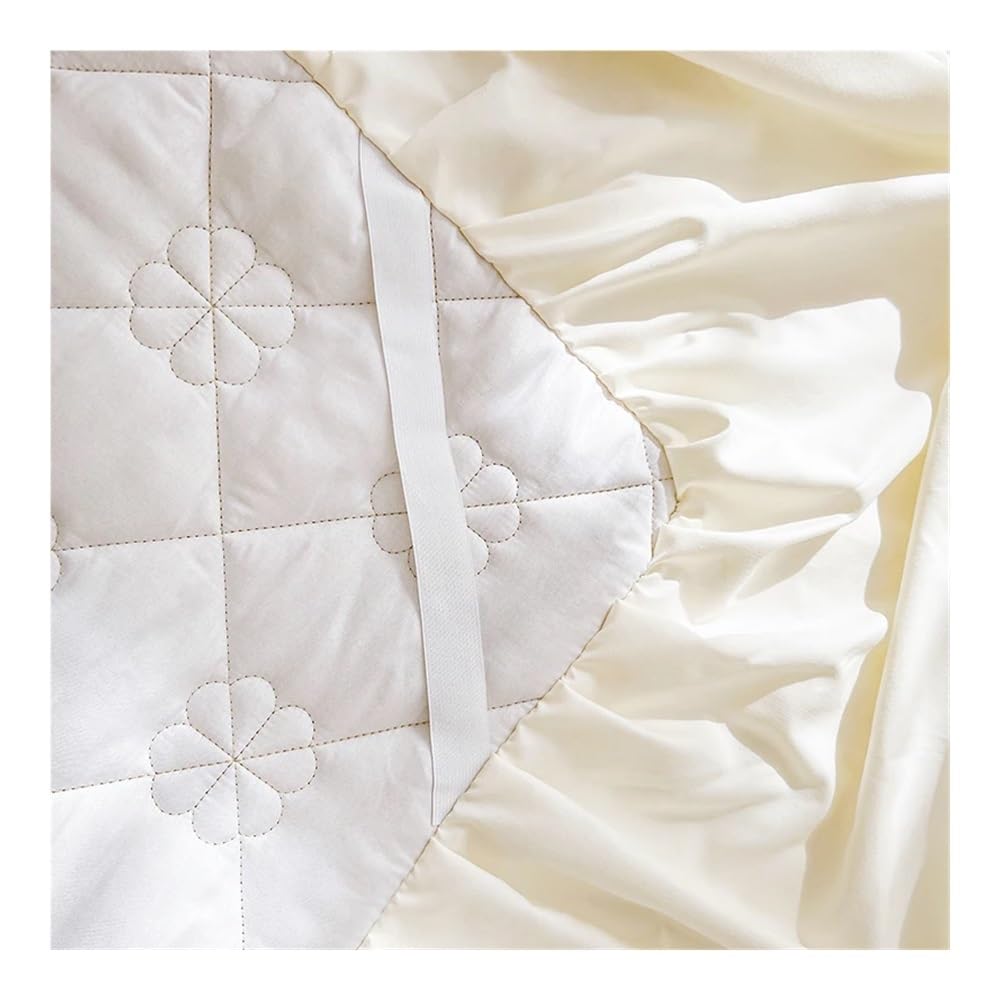 Gonna letto trapuntata con volant, copriletto in piuma d'oca, copripiumino singolo/matrimoniale/king size, biancheria da letto (senza federe) (Mibai, matrimoniale 150x200cm 1 pz)