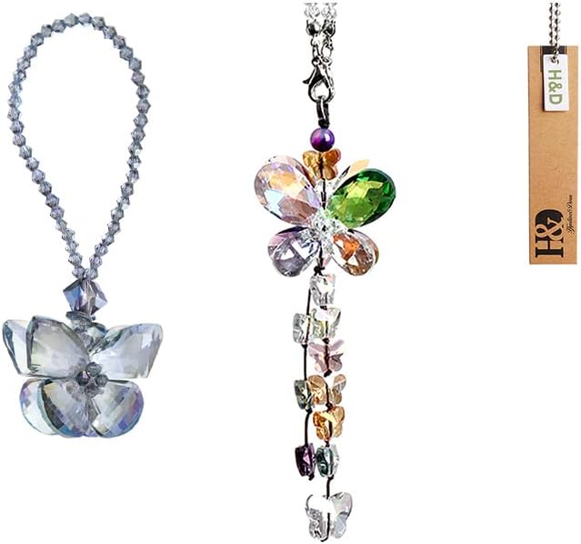 H&D HYALINE & DORA Dijes de cristal para coche, accesorios para espejo retrovisor para colgar prismas Fengshui