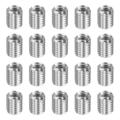 HARFINGTON 20pcs Thread Repair Inserts M8 x 1.25 Male to M6 x 1 Female Thread 10mm Long Stainless Steel Reducing Nuts Metric Self Tapping Sleeves Threaded Reducer Industrial Fasteners