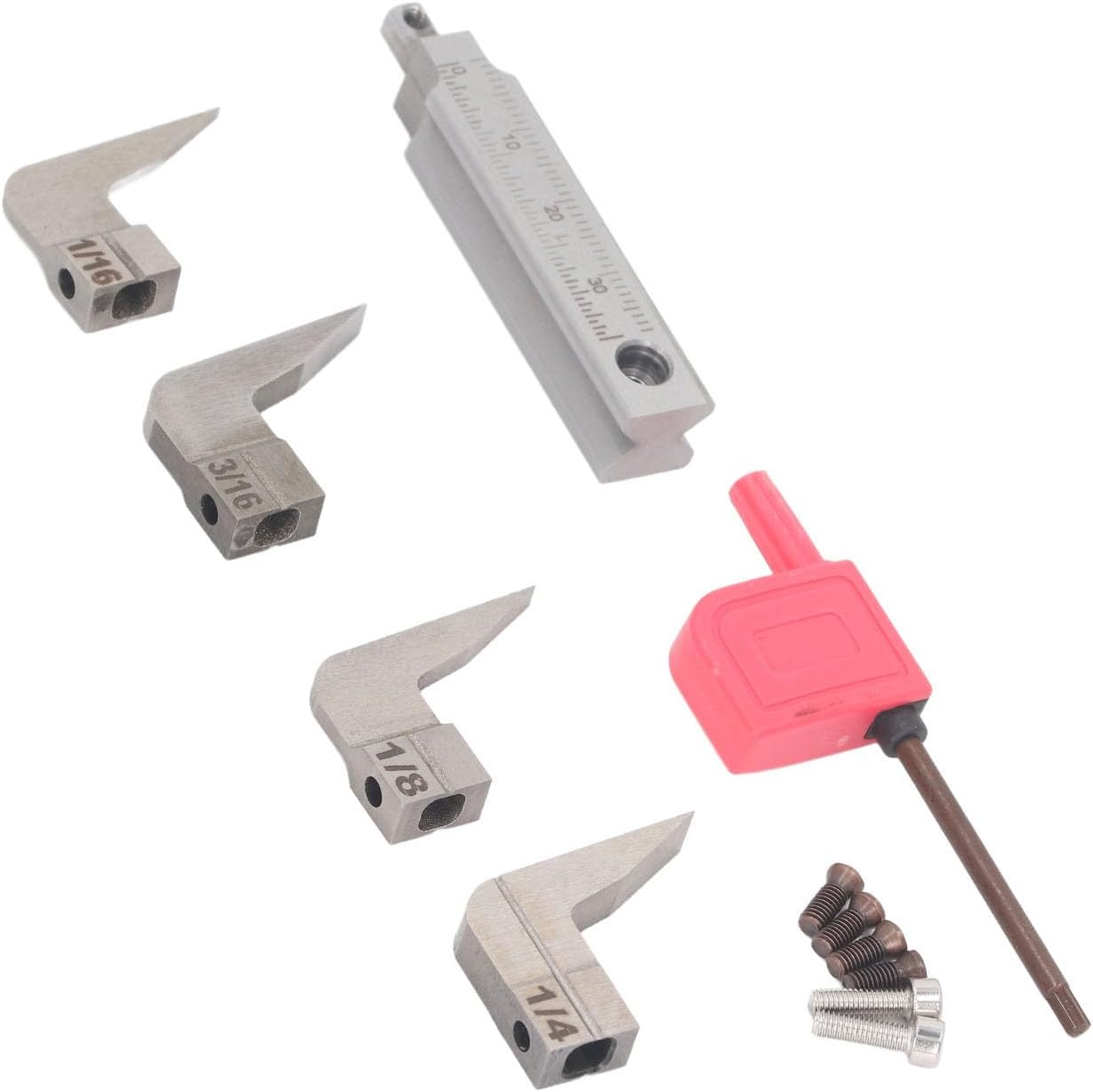 Router Plane Set, 4 Pcs Hand Planer Replacement Blades, Carbide Woodworking Planer Blades with Storage Box, 116/18/ 316/14/ Inch Wide for Pew Plane and Bottom Planer