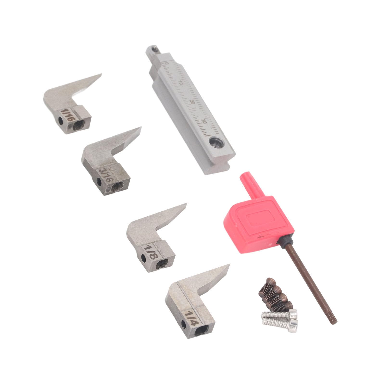 Juego de 4 cuchillas para cepillo de mesa, cuchillas de repuesto para cepillo manual en anchos de 1/16, 1/8, 3/16 y 1/4 de pulgada, cuchillas de carburo para trabajar la madera con