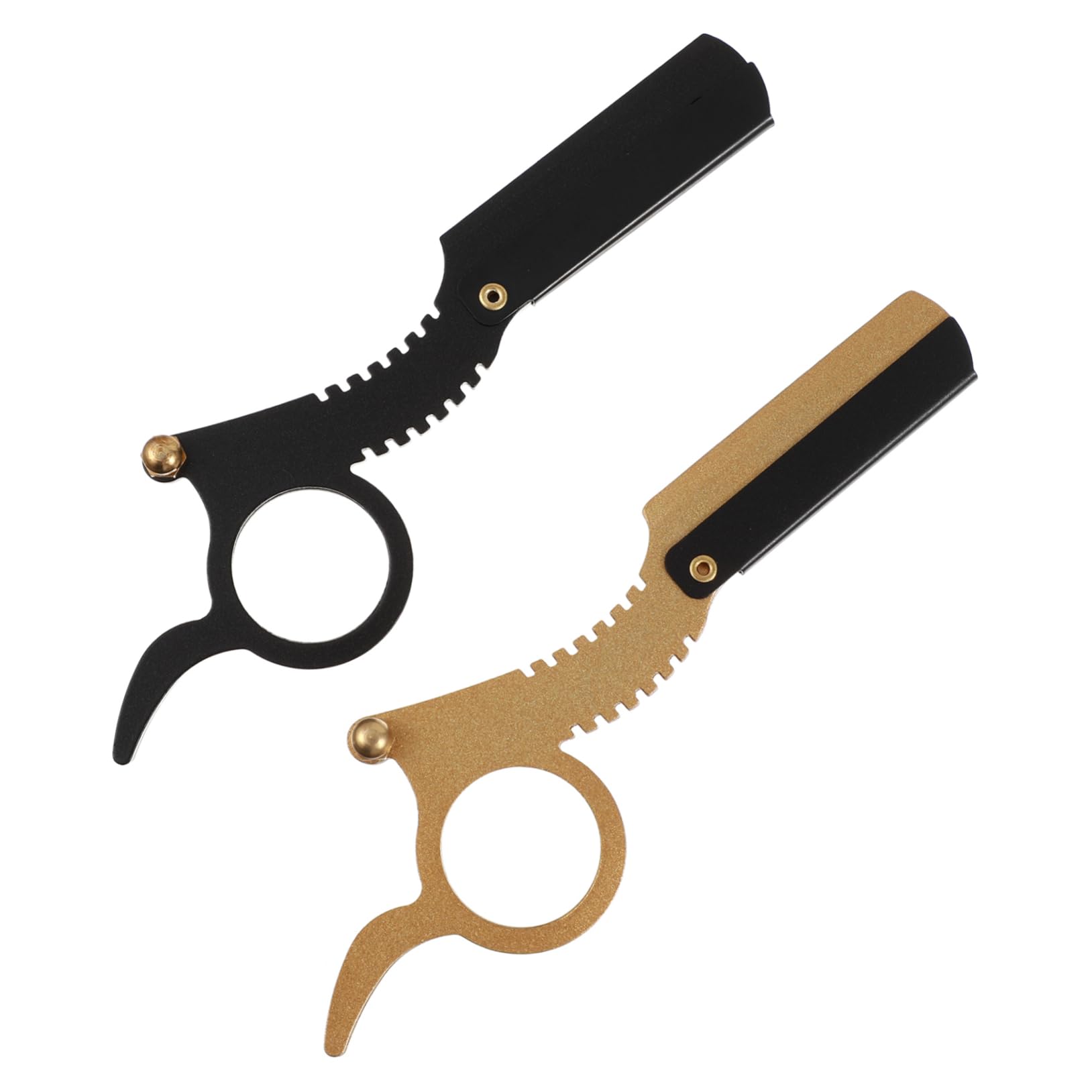 VICASKY Beard Sideburns Manual Razor Kit 2pcs Men's Barber Razor for Shaving Eyebrows Fine Hair