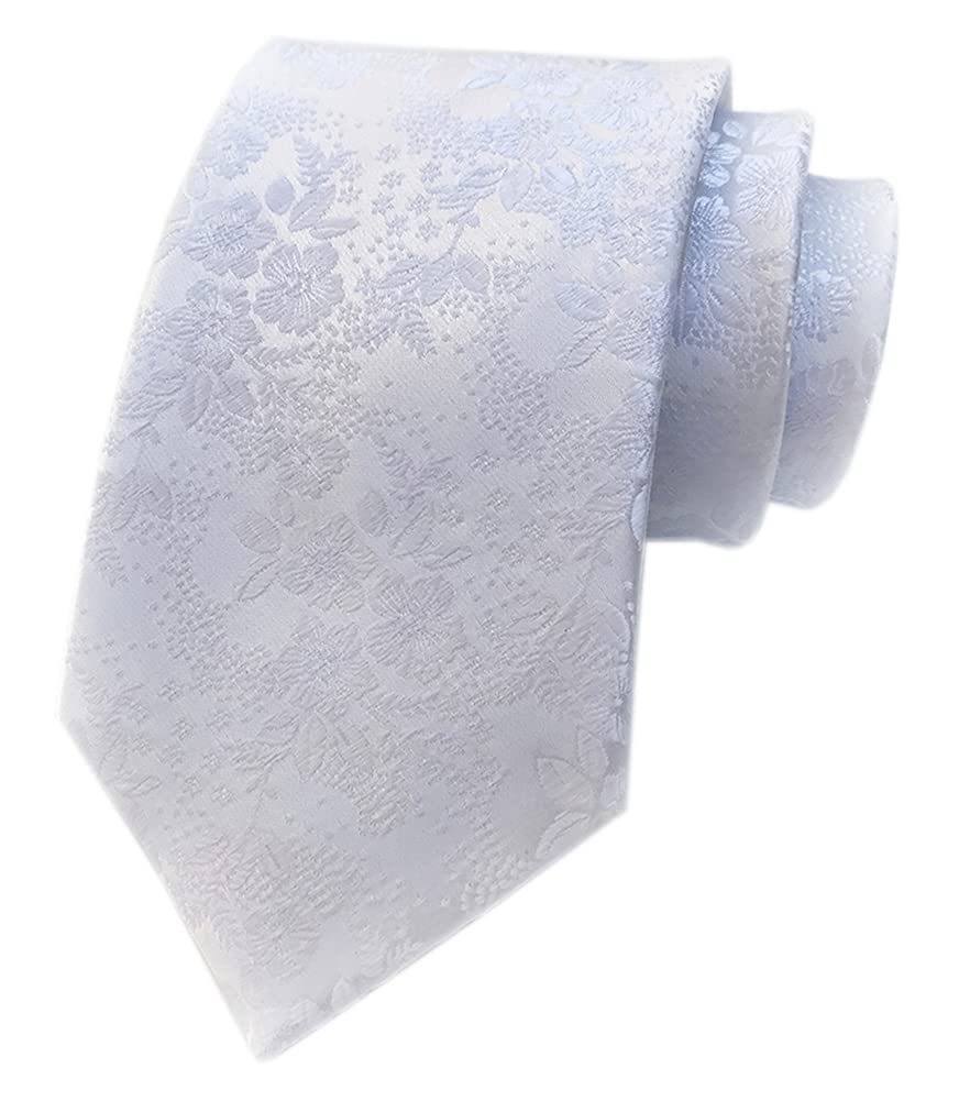 Elfeves Men's Tie Cravat Jacquard Luxury Small Floral Pattern Wedding Necktie