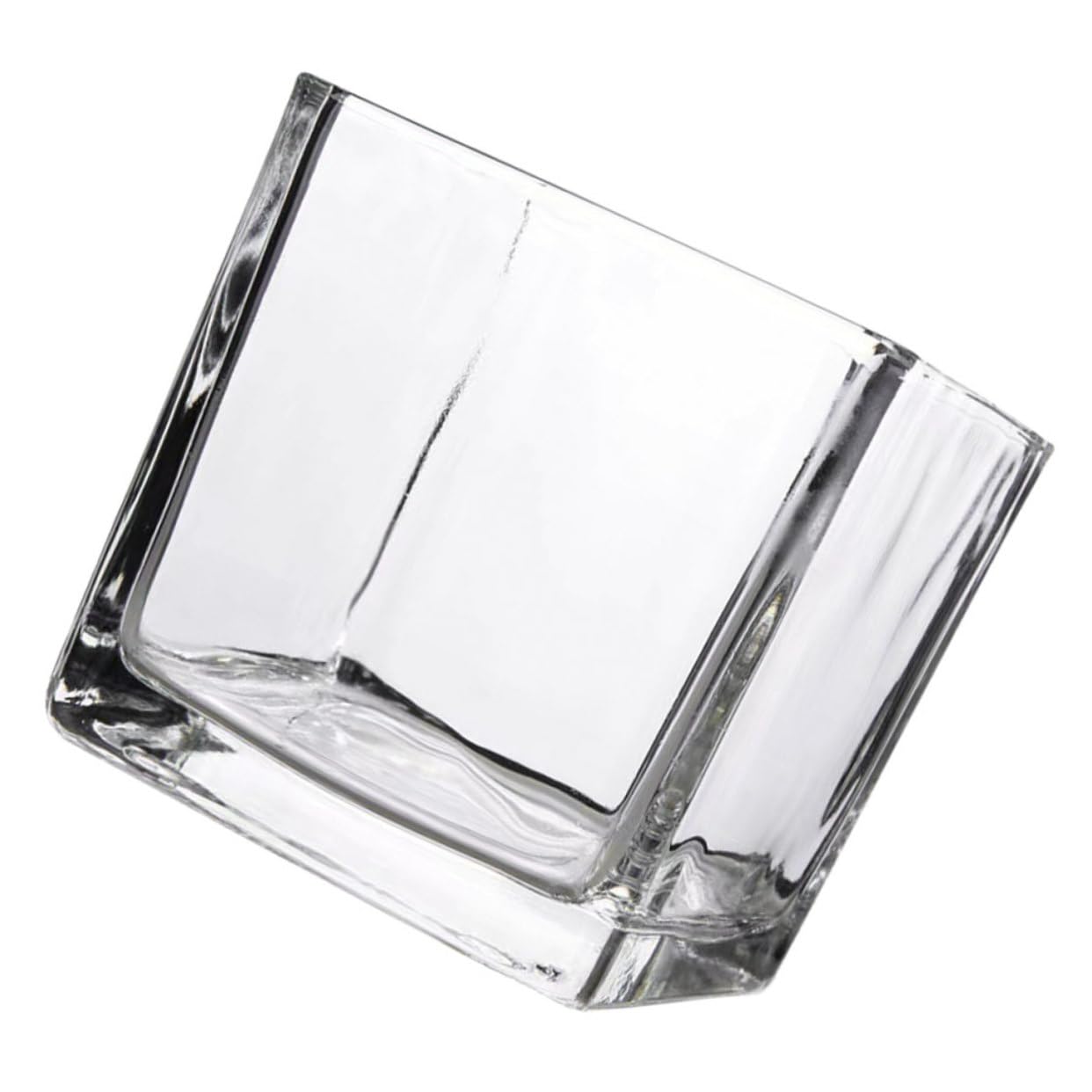 HIAKDOFT Jarrón Cuadrado de Vidrio Transparente Florero Hidropónico Moderno para Decoración de Hogar y Oficina Maceta Decorativa Resistente para Plantas y Flores