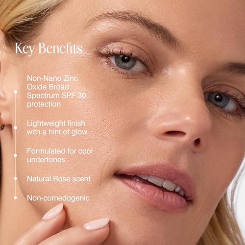 COOLA Organic Rosilliance Tinted Moisturizer with SPF 30, Dermatologist Tested, 1.5 FL Oz