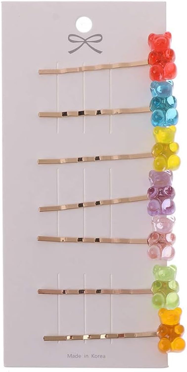 WOMGKDA Fun Panda Bear Hair Clips Cartoon Candy Color Mixed Barrette Gummy Bear Hairpins for Family Hair Accessory, B
