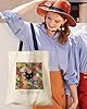 Miss Adola Tote Bag for Women Girls Aesthetic Canvas Tote Bag Inspired Gift Reusable Casual Bag for Work Shopping Travel, Cat In Flower #2