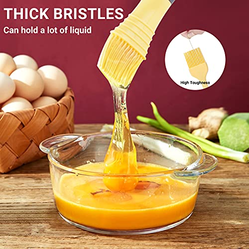 GIFBERA Silicone Pastry Brush with Thick Bristles - 2 Pieces Basting Brush Versatile for Baking, Cooking, Grilling