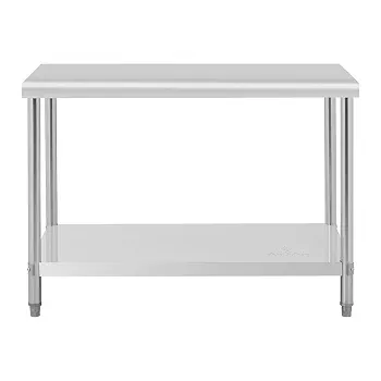 Table De Travail Pliante Royal Catering 60x120cm - Inox, Capacité 210kg, Pieds Réglables - Pour Cuisine Professionnelle