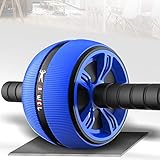 L-JIAN Bauchtrainer AB Roller, Ab Bauch-Übung Roller Mit Knie-Auflage-Matte, Body Fitness Krafttraining Maschine, AB-Rad-Gym-Tool, 180x230x150mm,Blau