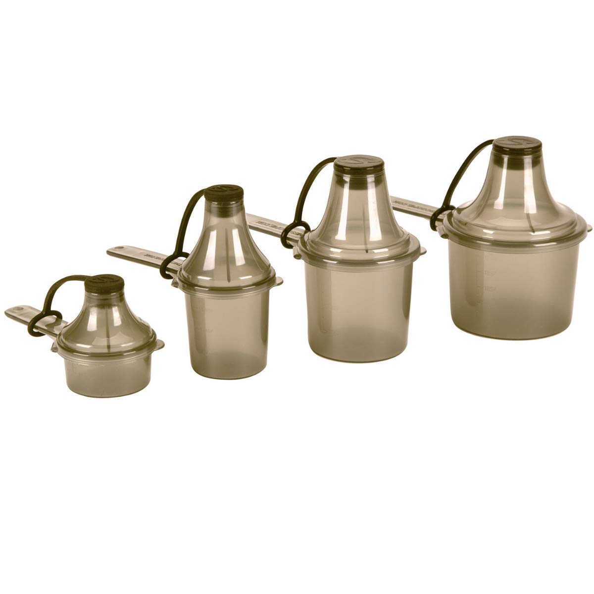 The Scoopie Supplement Container, Scoop, and Funnel System for Pre Workout Powder and Post Workout Protein, Spill Proof Holder Dispenser, Gym and Shaker Bottle Travel Accessory, PACK OF 4, BLACK