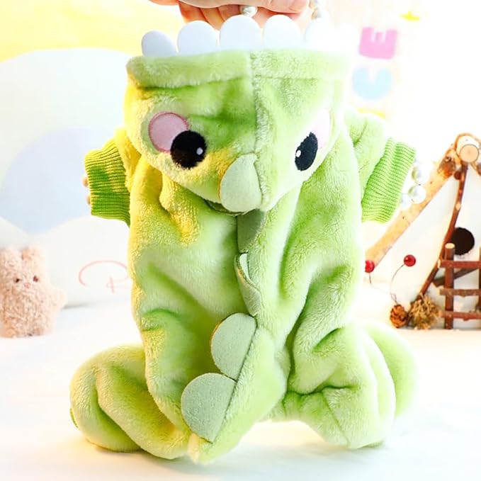 Traje de Dinosaurio Verde Cálido para Perros Pequeños Talla L miniatura 2
