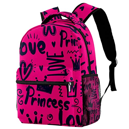 Sac à dos de voyage rose rouge avec porte-bouteille filles garçons