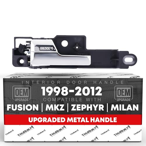 T1A Interior Front Driver Door Handle Replacement - Compatible with 2006-2012 Ford Fusion; 2007-2012 Lincoln MKZ; 2006-2011 Mercury Milan - All Chrome, Metal Handle - OEM 6E5Z-5422601-A, 81702
