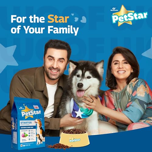 Image of Mankind PetStar Starter Dry Dog Food (High Protein) for Mother & Puppy, 1kg Pack | Improves Muscle & Strength, Supports Immunity, Protects Liver & Kidney | Gestation /Lactation Support