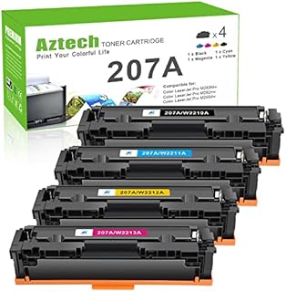 Aztech 207A Compatible Toner Cartridge Replacement for HP 207A 207X Color Laserjet Pro MFP M283fdw M255dw M282nw M283fdn M255nw W2210A W2211A W2212A W2213A Ink (Black Cyan Yellow Magenta, 4-Pack)