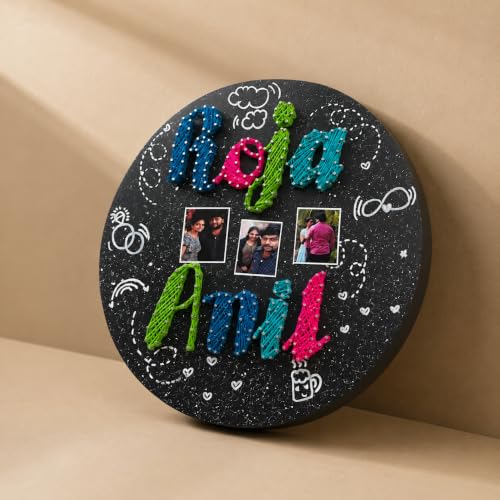 Image of HBH Personalized Couple String Art Board Handmade Wall Display