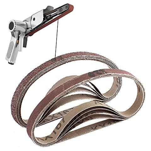 Yoohey 40 PCS Sanding Belts 330 x 10mm Aluminum Oxide Sanding Belts Sander Paper (5 Each of 60/80/120/150/240/320/400/600 Grits) for Belt Sander Cover
