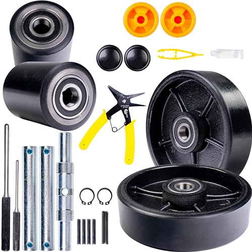 Image of CRWON PTH50 Pallet Jack Wheel Replacement Kit Set Complete