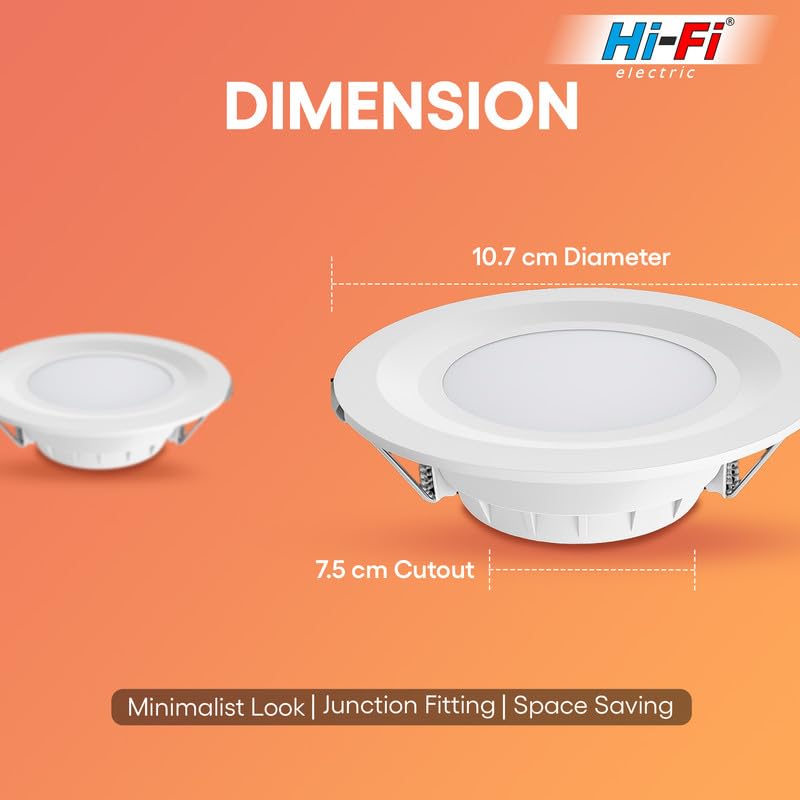 Image of elleys' Zain 6 Watt Junction Box Led Ceiling Light| Cut Out- 75 mm|BIS Certified| Red Color Ceiling Light for Hall,Room,Office | Led Downlighter Colour (Red) Pack of 1