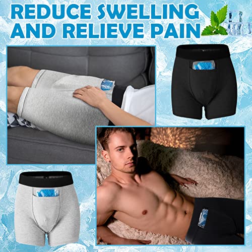 Janmercy 2 Pcs Vasectomy Underwear with 2 Custom Fit Ice Packs for Testicular Support and Pain Relief Vasectomy Support Snug Briefs Gift for Men Multicolored4