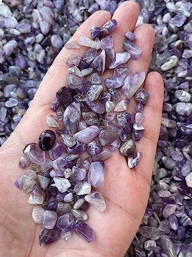 Image of 2 oz Lot Natural Chevron Amethyst Semi Tumbled Gemstone Chips, Crushed Mini Chevron Amethyst Crystals, Undrilled Crystal Chips (Chevron Amethyst)