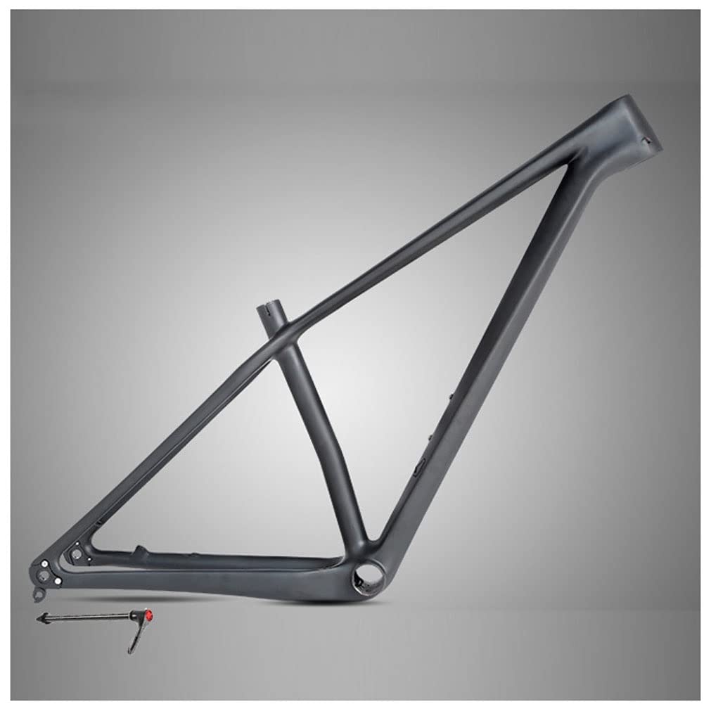 27.5er 29er Bike Frame Carbon Fiber Hardtail Mountain Bike Frame 15''/17''/19'' Disc Brake Frame Thru Axle 12 * 142mm Routing Internal XC AM(Matte Black,29 * 17'')