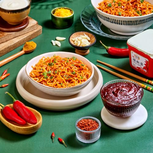 Image of Yu Foodlabs Creamy Hot Sauce Korean Ramen - Zero Preservatives & No MSG - Pack of 4-100% Natural Ingredients & Veg - Instant Noodles Ready in 6 Mins - 400 G (100 G x 4) - Yu