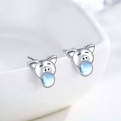 Miniatura 6 de JUSTKIDSTOY PigHedgehogFishButterflyFrog Earrings 925 Sterling Silver Cute Animal Stud Earrings Jewelry Gifts for Women Girls Hypoallergenic