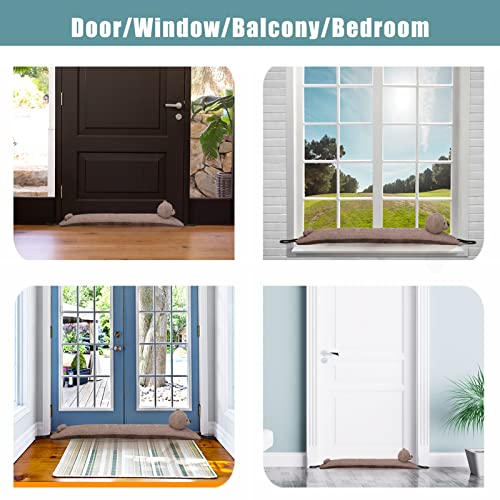 Image of Marwood Under Door Draft Stopper Decorative Wind Stopper 42 inch for Door & Window, Weighted Animal Air Draft Stopper Snake Noise Blocker for Bottom of Door with Hanging Loops - Bear