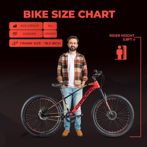 Image of CRADIAC - XC 90 X7 Single Speed Cycle for Boys 12 to 15 Years |MTB Cycle for Adults /Boys| Bicycle /Cycle for Men |bycycles for Mens Adult 29 inch inches | Mountain Cycle with Suspension Fork & Disc Brakes
