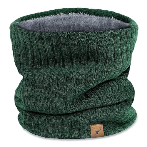 NEOLA Winter Neck Warmer - Thermal Knitted Snoods Windproof Fleece Lined Circle Scarf Soft Warm Neck Gaiter Gifts for Mens Cycling Skiing Motorcycle