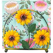 Napkin Holder For Table Sunflower Farmhouse Napkins Holder Cocktail Black Rustic Napkin-Holder For Kitchen