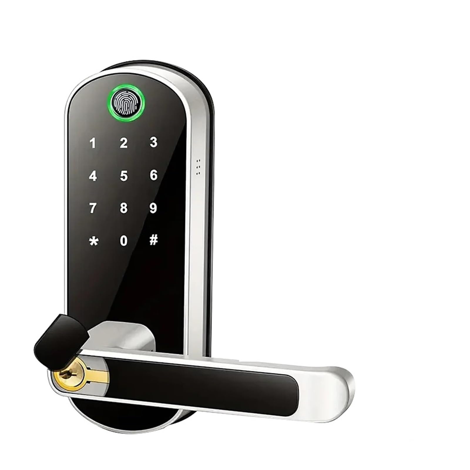 Smart Fingerprint Door Lock Home WiFi Keyless Entry Electric with Touchscreen Digital Password(Silver)