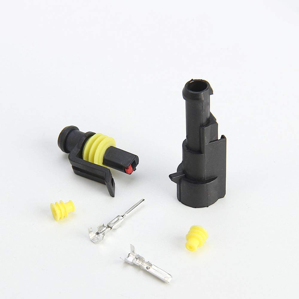 Conector Auto 1 Pin Snapklik.com : 10 Kits 1 Pin Way Car Waterproof Wire Connector Plug ...