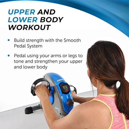 Stamina Mini Exercise Bike With Smooth Pedal System - Portable Pedal Exerciser - Cardio Equipment Fitness Bike - Stationary Bike For Home Workout - Blue #TOP3
