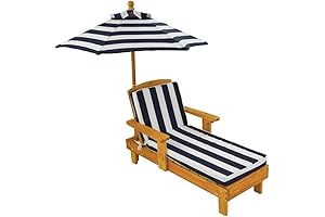 KidKraft Outdoor Wooden Chaise Lounge with Umbrella