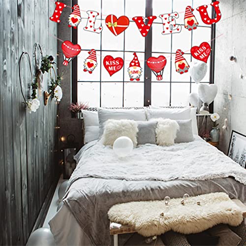 Image of FestikoI Love You Gnomes Banner, Valentine's Day Decorations Banners Wedding Anniversary Engagement Banners Garland Photo Props Banner for Party Home Decorations