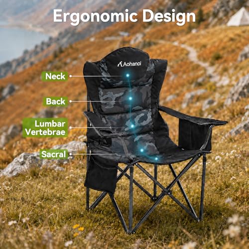 Silla de Camping Aohanoi Heavy Duty para Adultos con Portavasos y Bolsa Térmica miniatura 4