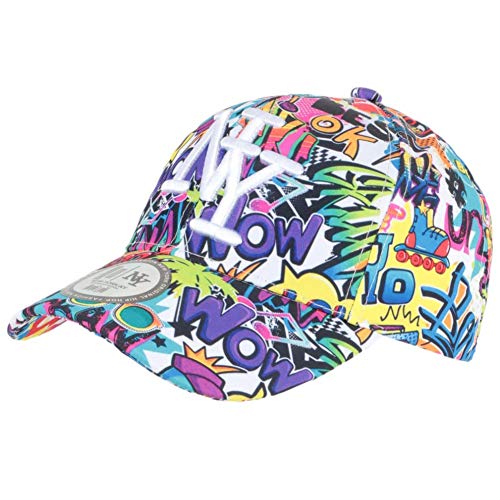 Hip Hop Honour Casquette Enfant Blanche et Violette Pop Art Dessins Animes Baseball Boom 7 a 11 Ans - Taille Unique - Blanc