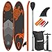 Nemaxx Stand Up Paddle Gonflable 297x76x15 cm, Orange Turtle/Tortue Orange - Sup, Planche de Surf Gonflable et Facile à Transporter - Sac de Voyage, pagaie, aileron, Pompe à air, kit de réparation