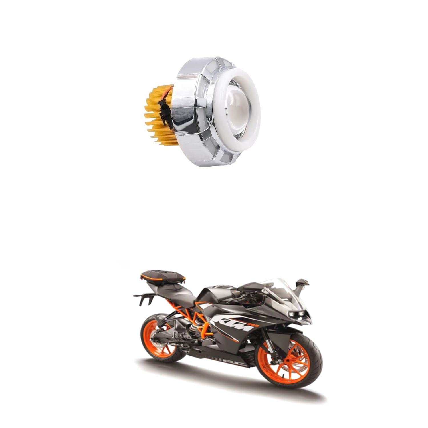 Dual Aperture Hi/Low Beam LED Projector Headlight For Motorcycle Angel Eyes Devil Eyes Halo Compatible With K-TM RC 200-image-3