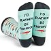 Lavley - I'd Rather Be Fishing - Men's Novelty Socks - Fun Dress Socks For Work (Fishing Lures)