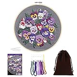 🌺 Exquisito kit de bordado de flores de viola: el kit de bordado terminado con patrón de flores violetas es exquisito y el color es hermoso, adecuado para decorar la sala de estar, el dormitorio, agregando vitalidad y un ambiente primaveral a su hogar. El kit de bordado de plantas florales será un regalo significativo para familiares y amigos. Ahora invite a su familia y amigos a completar este bordado a mano de bricolaje.