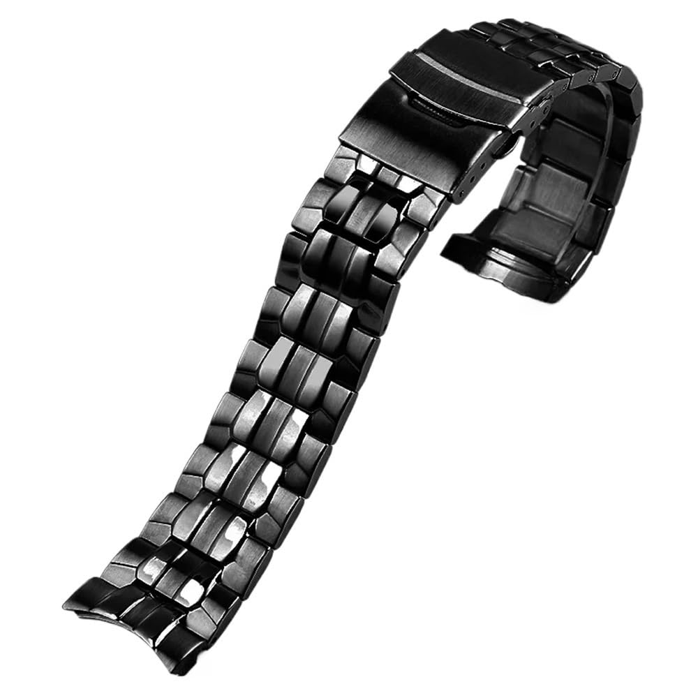 Bracelet de montre acier inoxydable 22mm Casio EF-550 noir 5147
