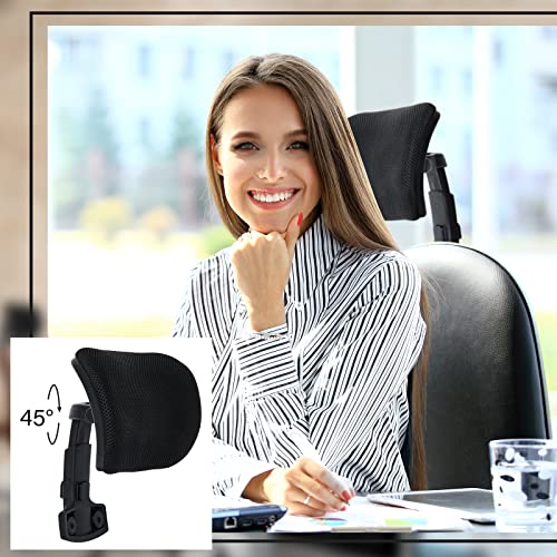 Juexica Chair Headrest Attachment Chair Adjustable Headrest Black Mesh Nylon Frame Head Rest Head Support Cushion Head Elastic Sponge Pillow For Desk Chair, 1.8 X 10 X 5.5 Inch (Screw Style) #TOP6